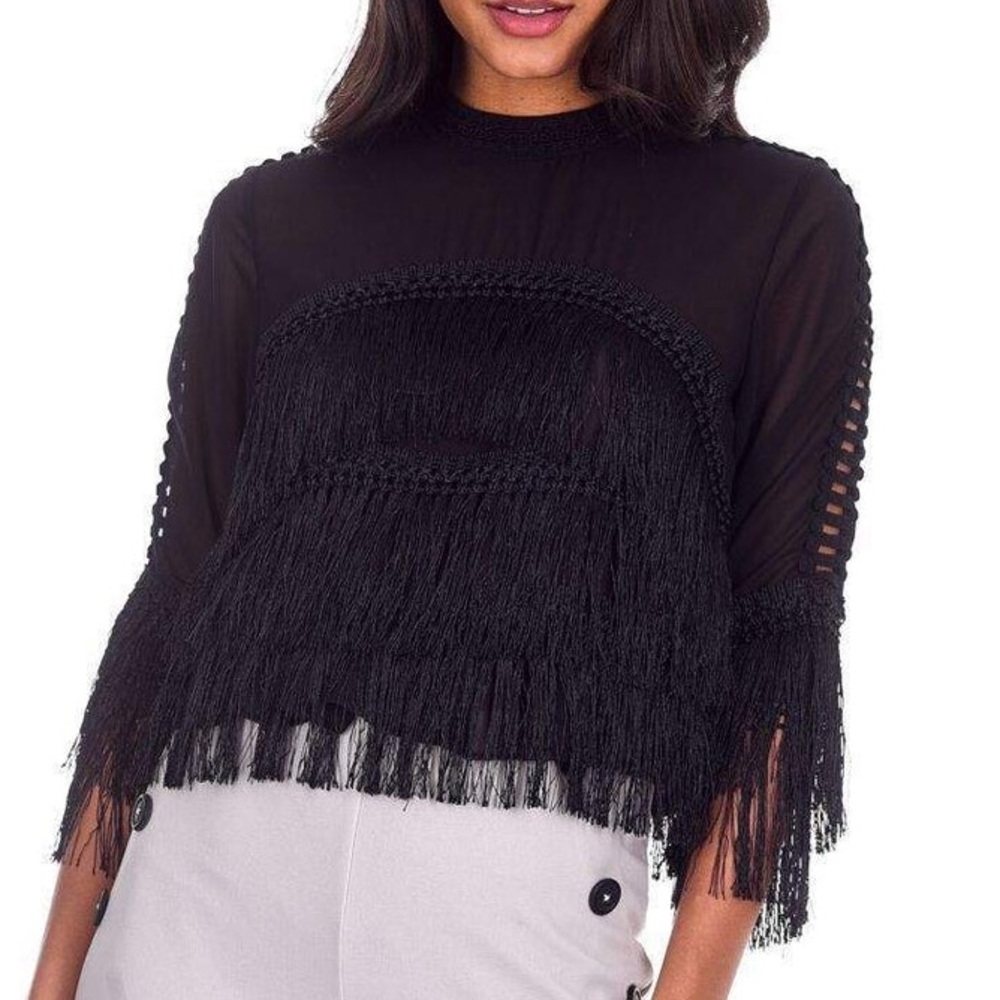 3 x $30 Black Fringe Blouse